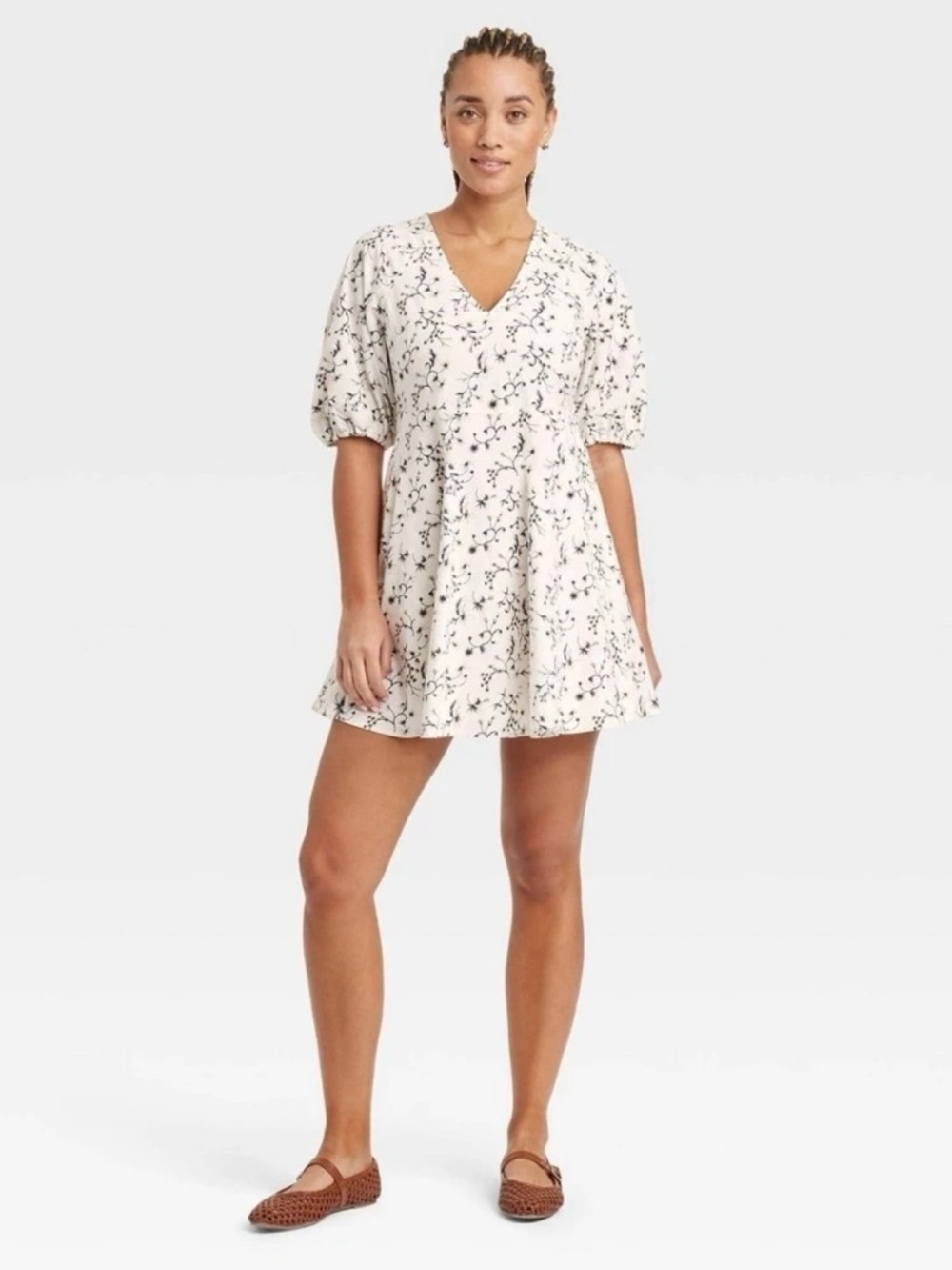 Universal Threads Women's Bell Elbow Sleeve Mini Dress